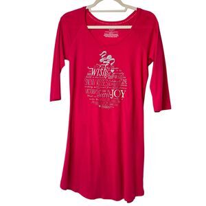 Victoria’s Secret Red Holiday Sleep Shirt – Joy, Wish, Snow Kisses Graphic  S